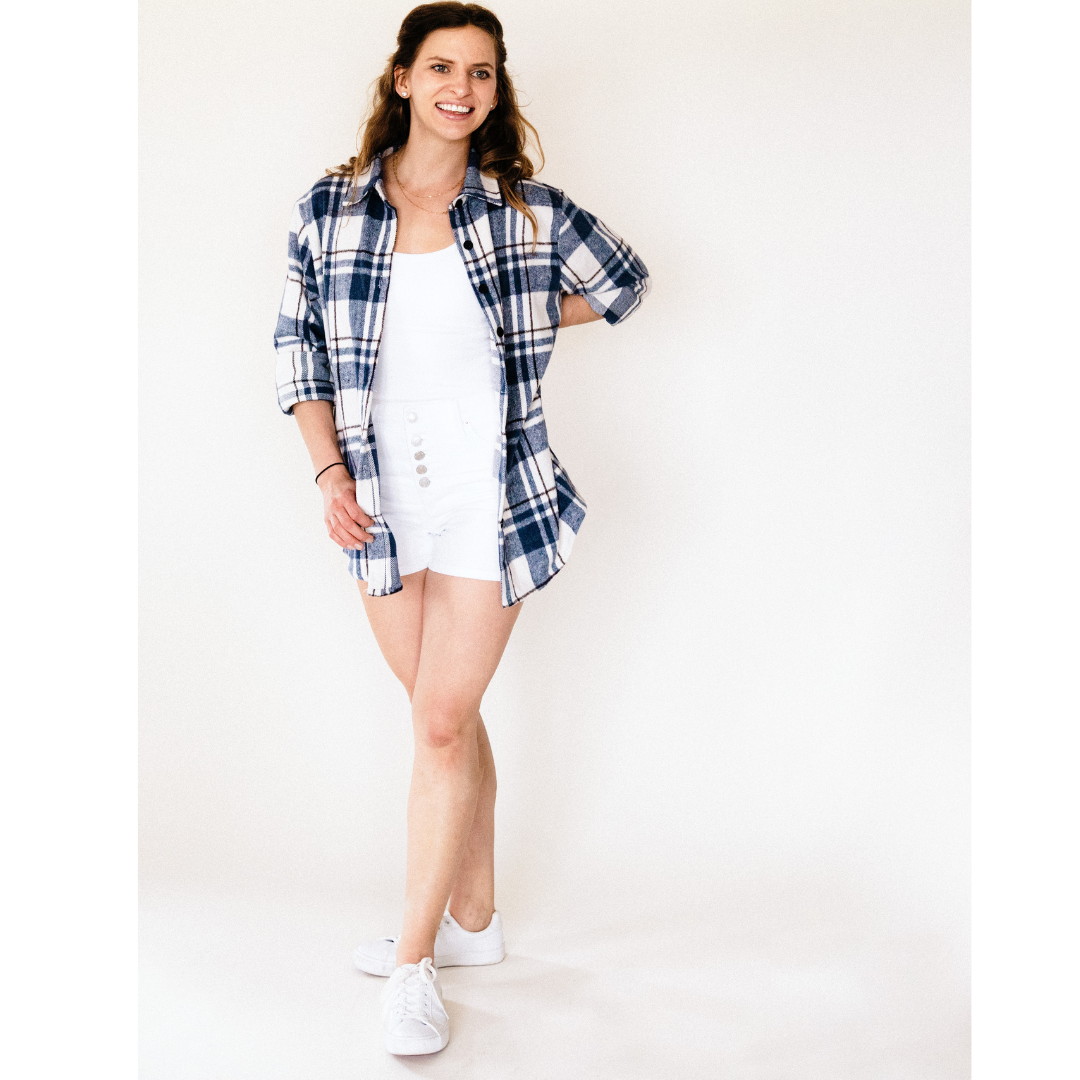 Navy Plaid Flannel - Adult