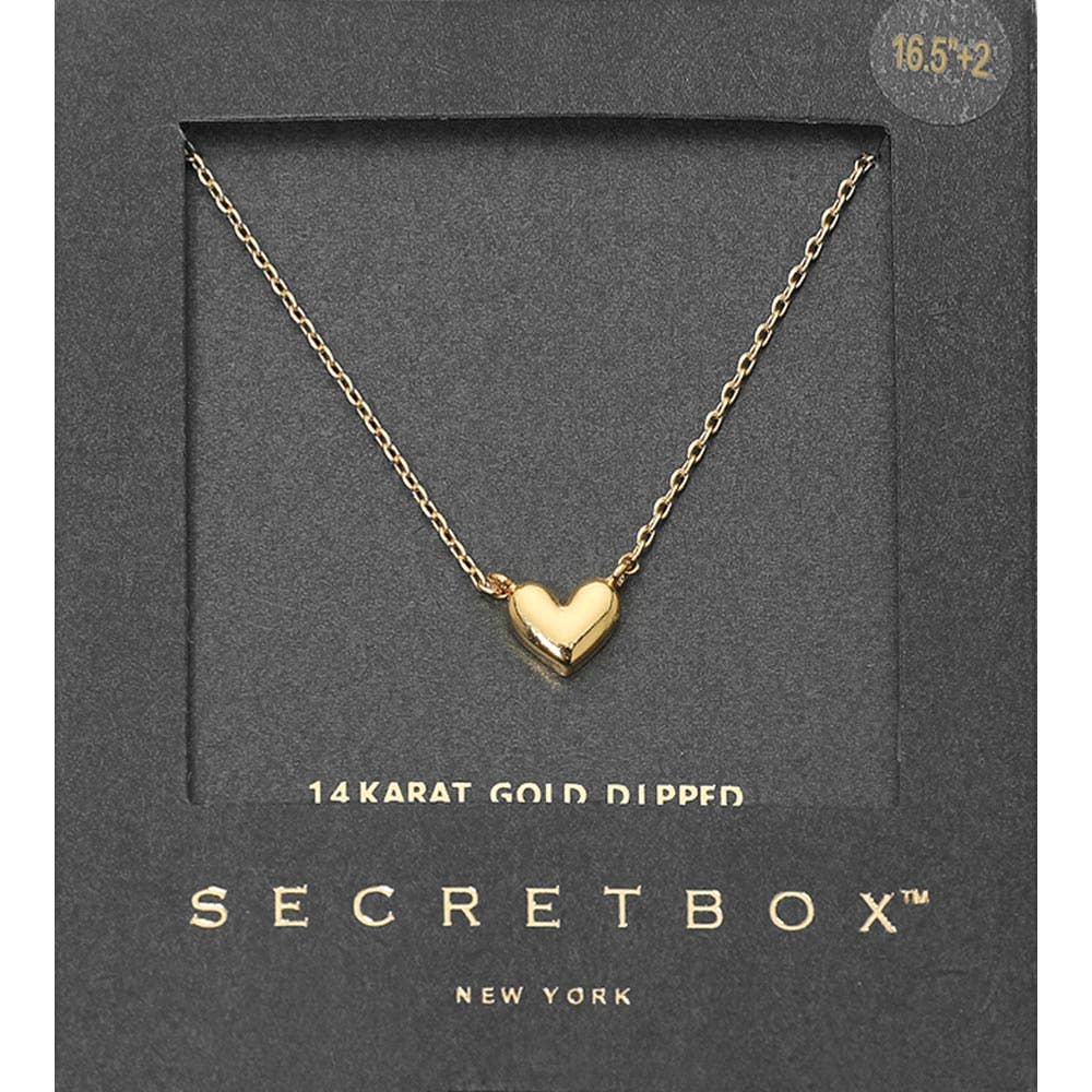 14K Gold Dipped Heart Pendant Necklace