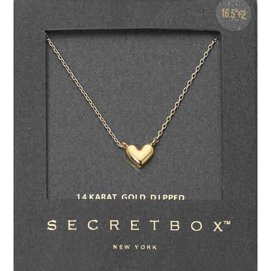 14K Gold Dipped Heart Pendant Necklace
