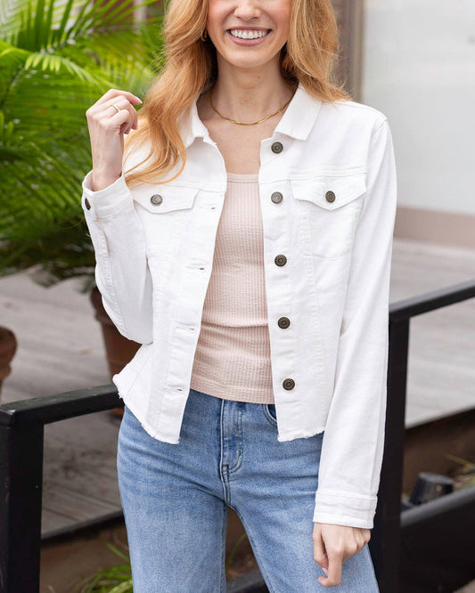 Soft Wash Denim Jacket in White