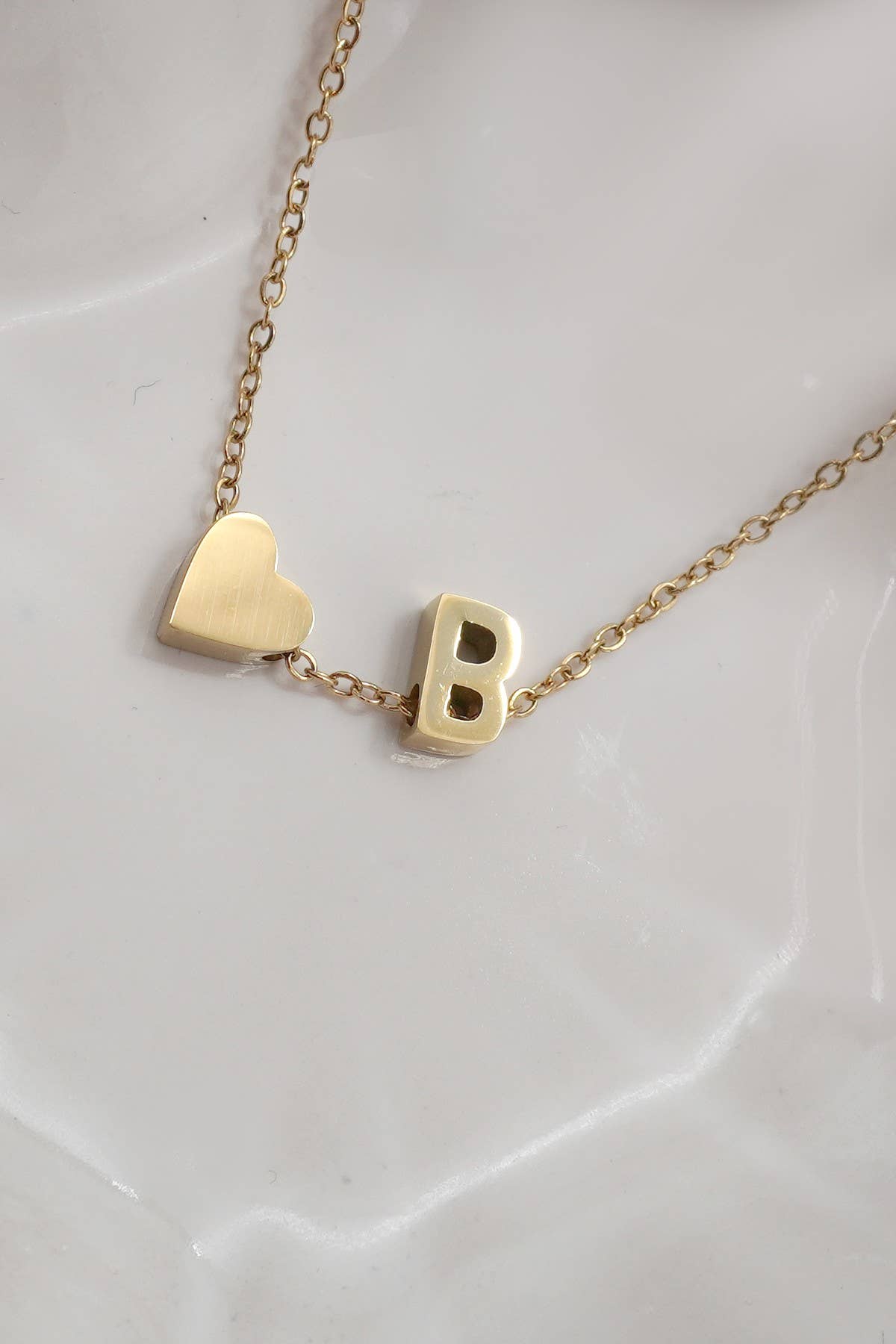 18K STAINLESS STEEL TARNISH FREE INITIAL NECKLACE