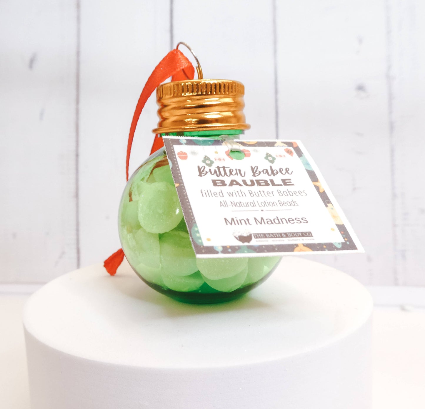 Body Butter Ornament - Natural Single Use Lotion Bead Gift