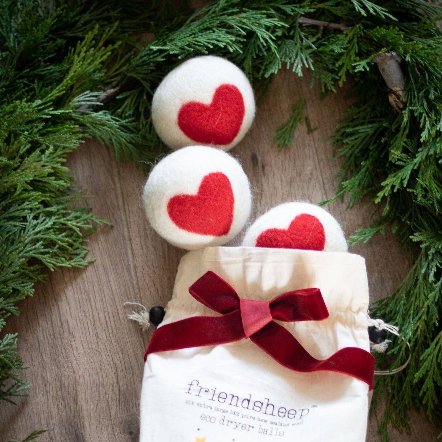 Heart Trio Eco Wool Dryer Balls - Set of 3