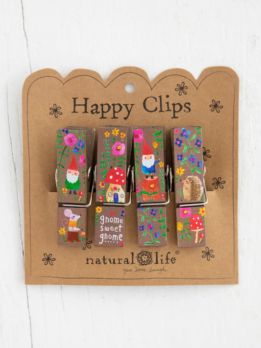 Natural Life Happy Clips-Gnome Sweet Gnome, Set of 4