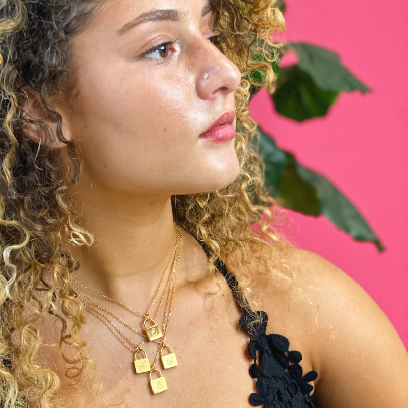 Scripted Notes Locket Initial Necklace