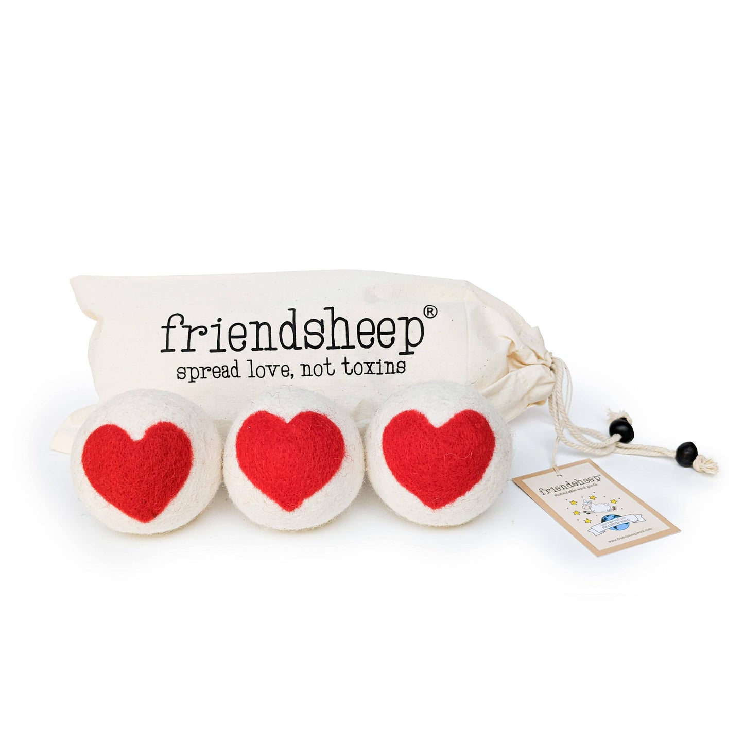 Heart Trio Eco Wool Dryer Balls - Set of 3