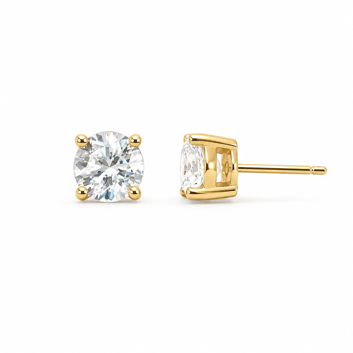Ellison+Young Round Cut CZ Stud Earrings in Sterling Silver