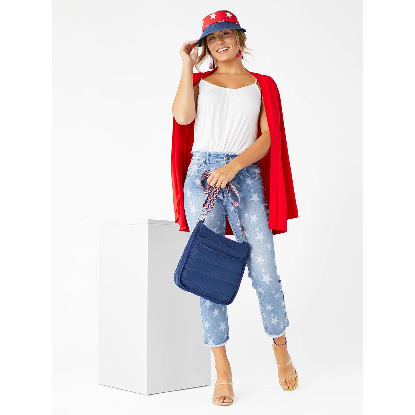 EverStretch Star Print Capri with Fringe