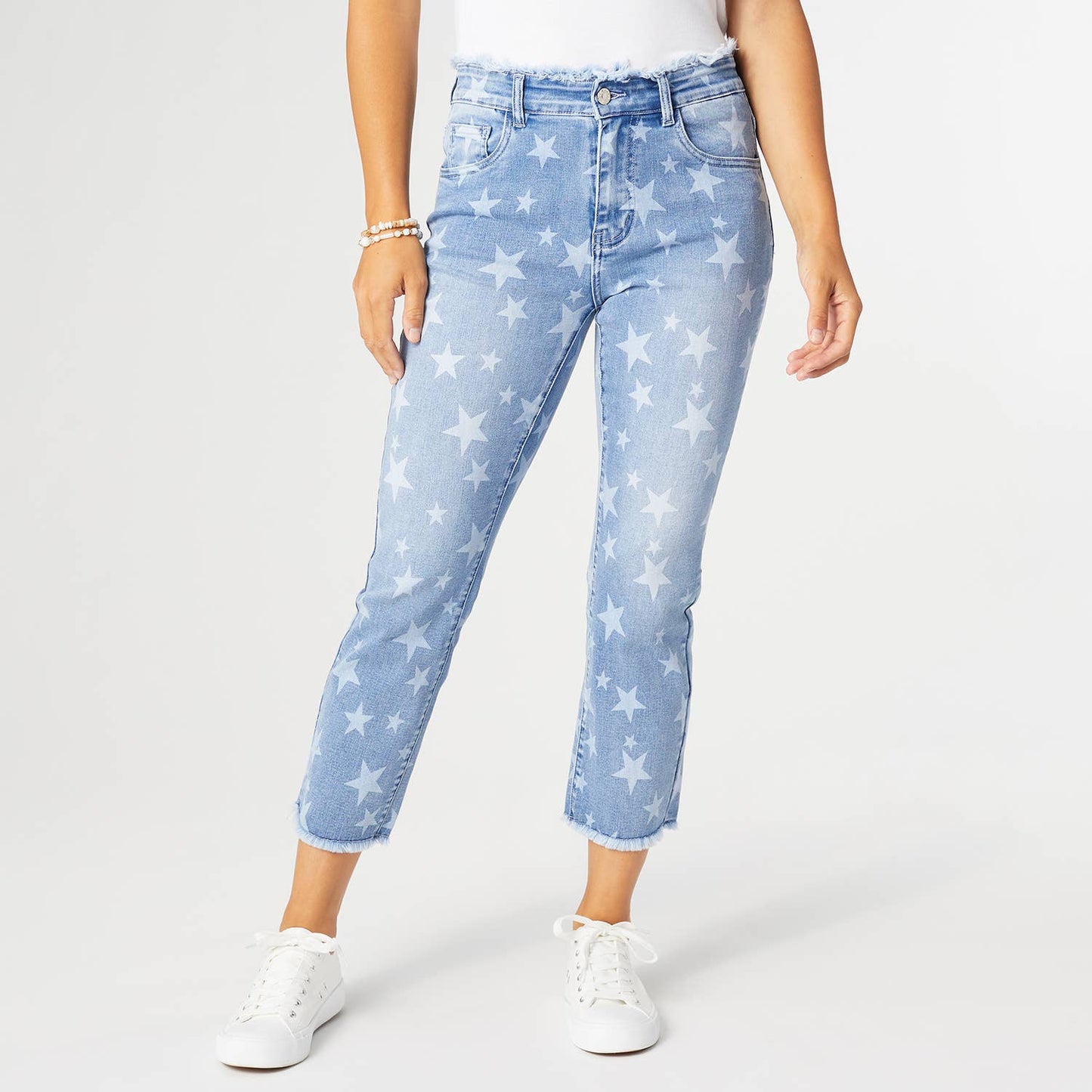 EverStretch Star Print Capri with Fringe