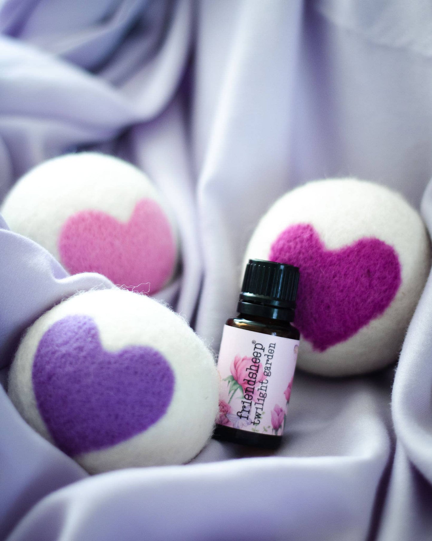 Lovely Day Trio Eco Wool Dryer Balls - Set of 3- Pink Heart