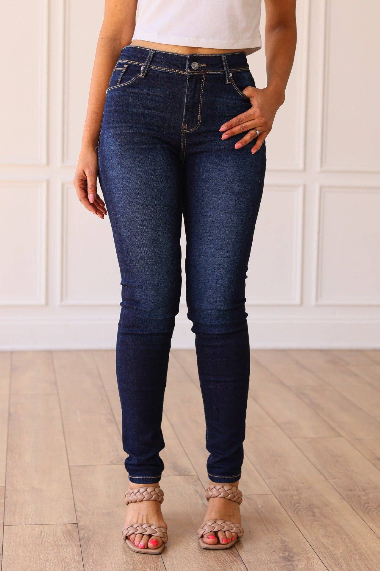 The Paris High Rise Dark Wash Skinny Jean