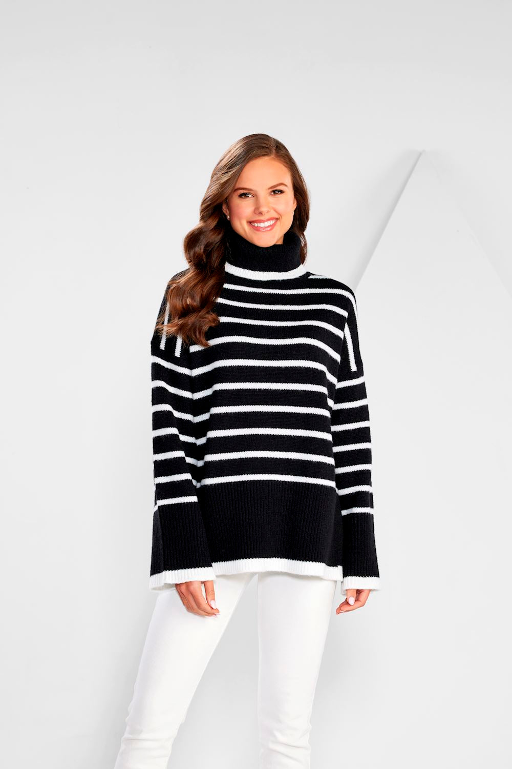 Mud Pie Black Dunn Striped Sweater