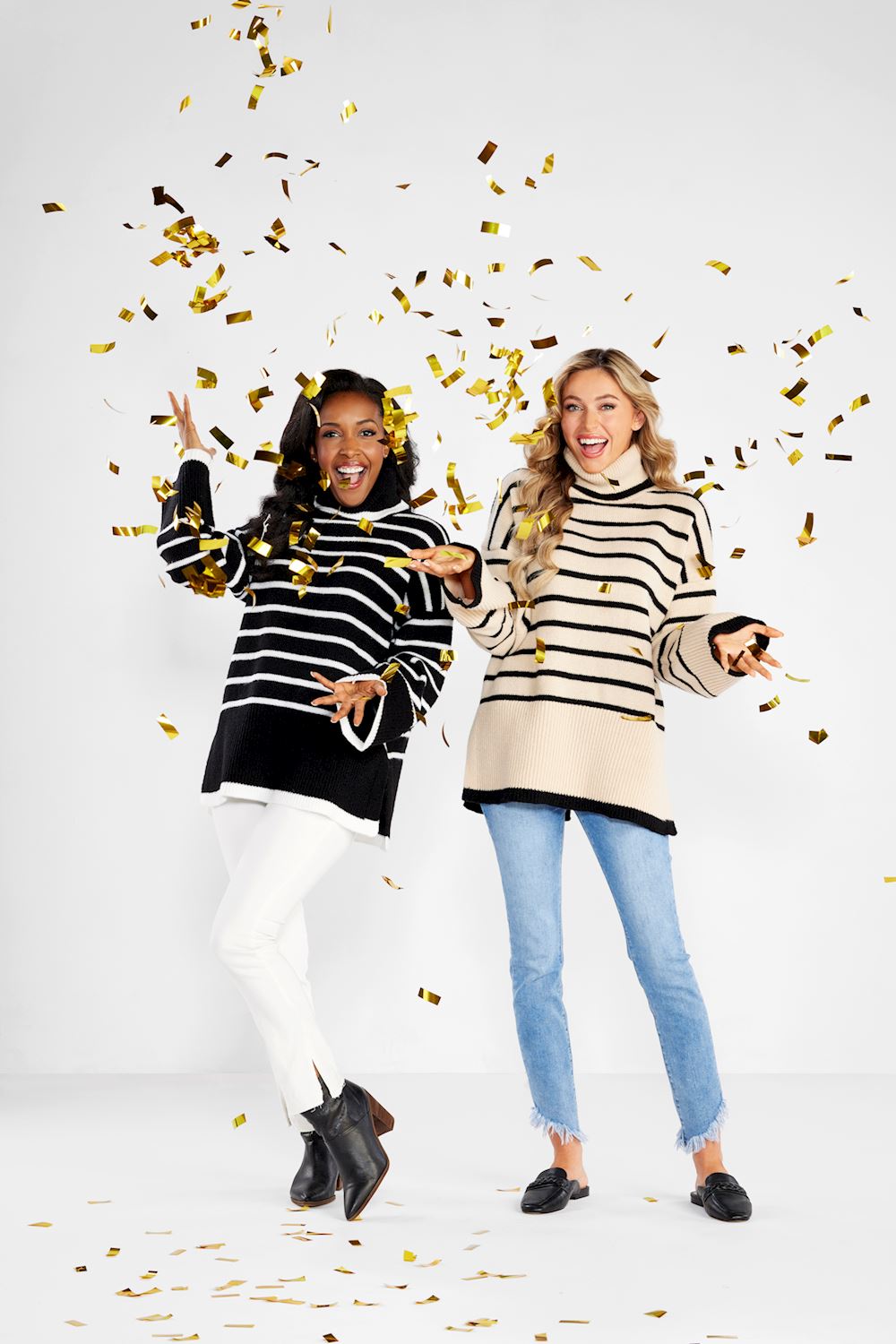Mud Pie Black Dunn Striped Sweater