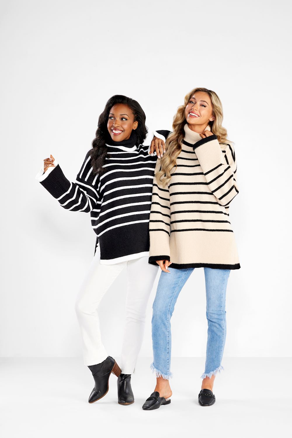 Mud Pie Black Dunn Striped Sweater