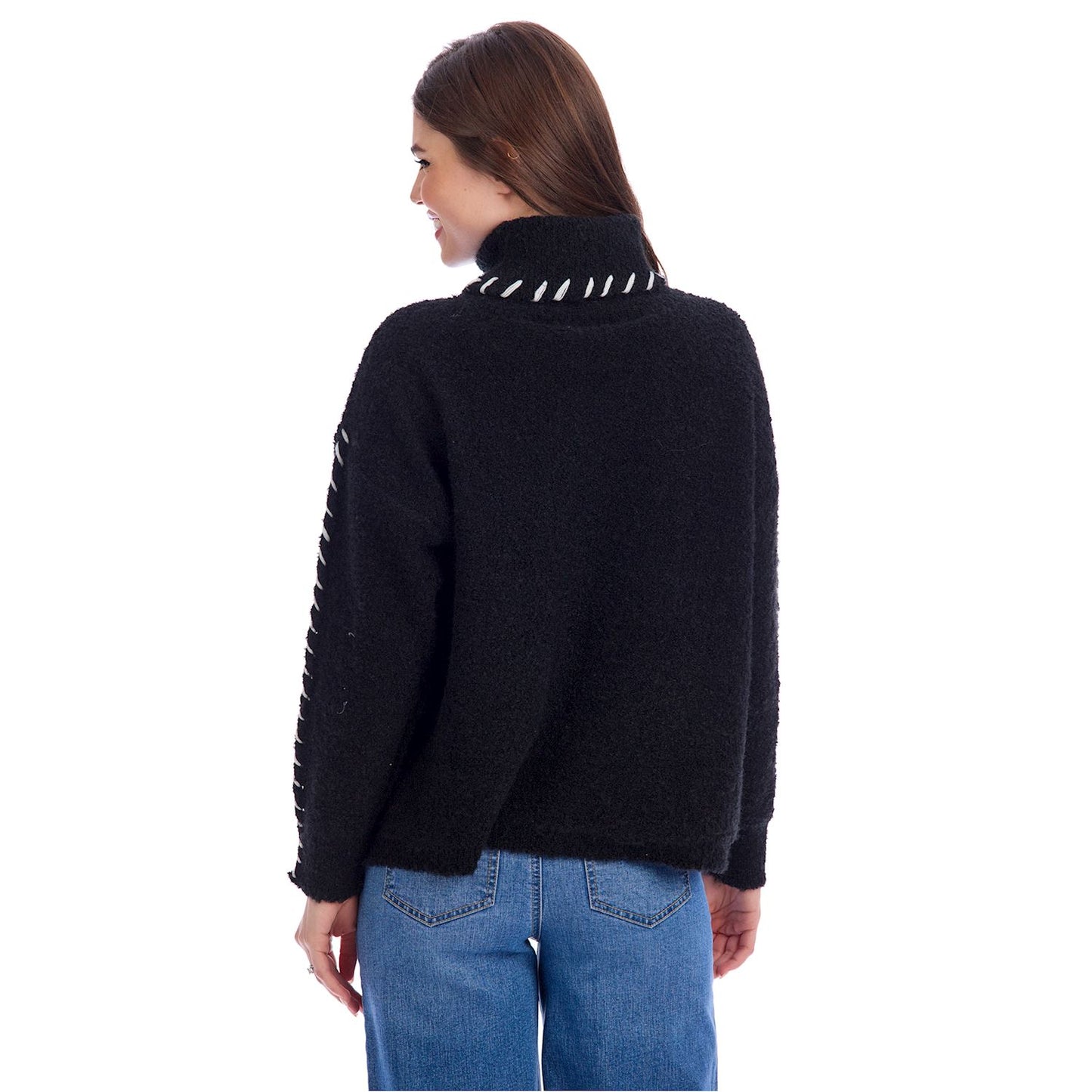 Mud Pie Black Fallon Contrast Sweater