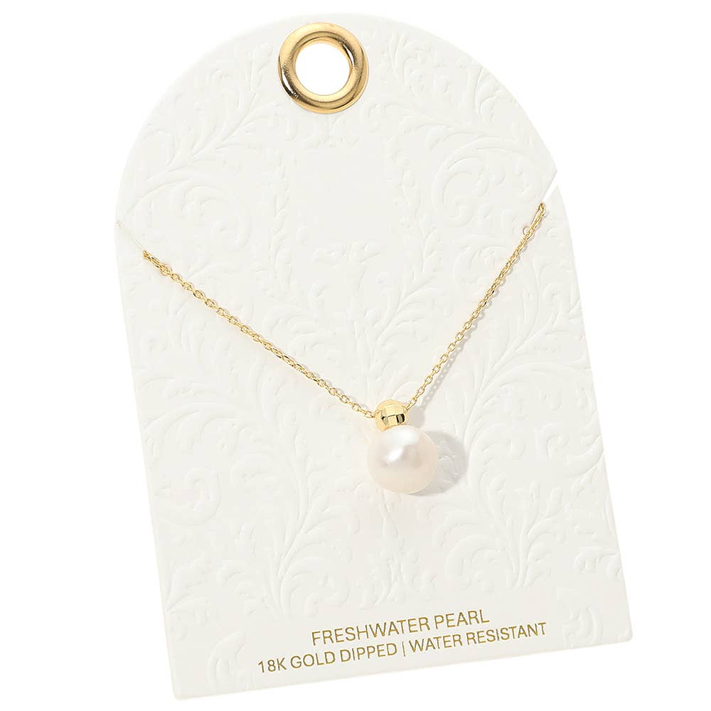 18K Gold Dipped Freshwater Pearl Pendant Necklace