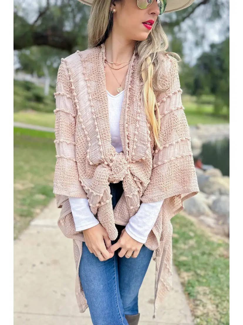3D Textured Kimono Layering Cardigan