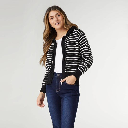 Audree Zip-Up Hooded Sweater - Valentine's Day