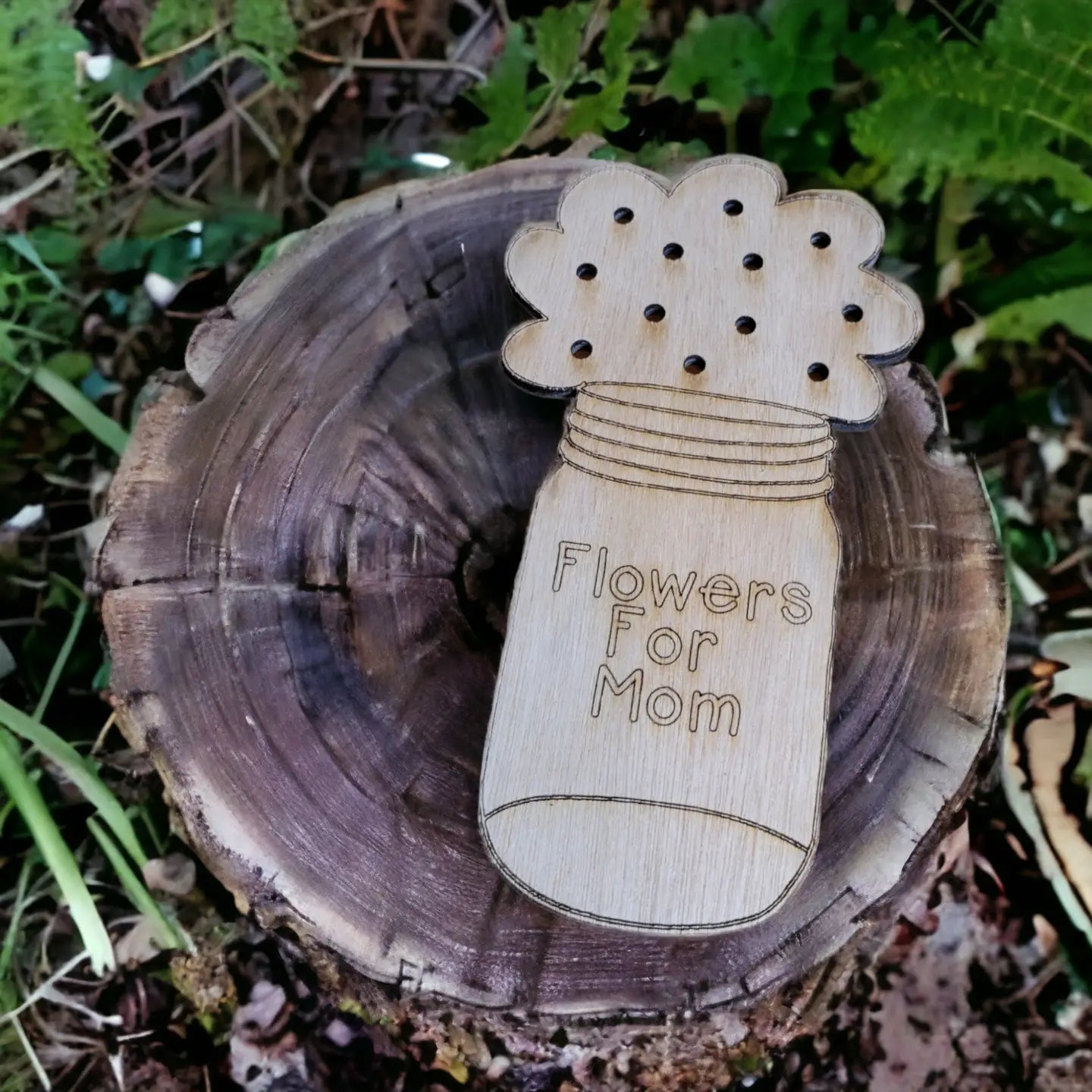 Flowers For Mom Wooden Flower Holder