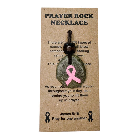 Cancer Prayer Rock Necklace