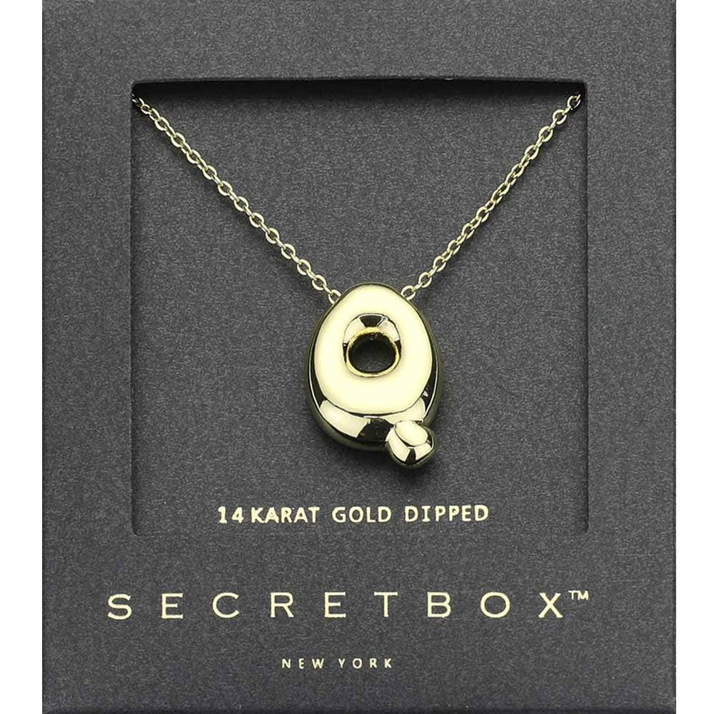 14K Gold Dipped Bubble Initial Pendant Necklace