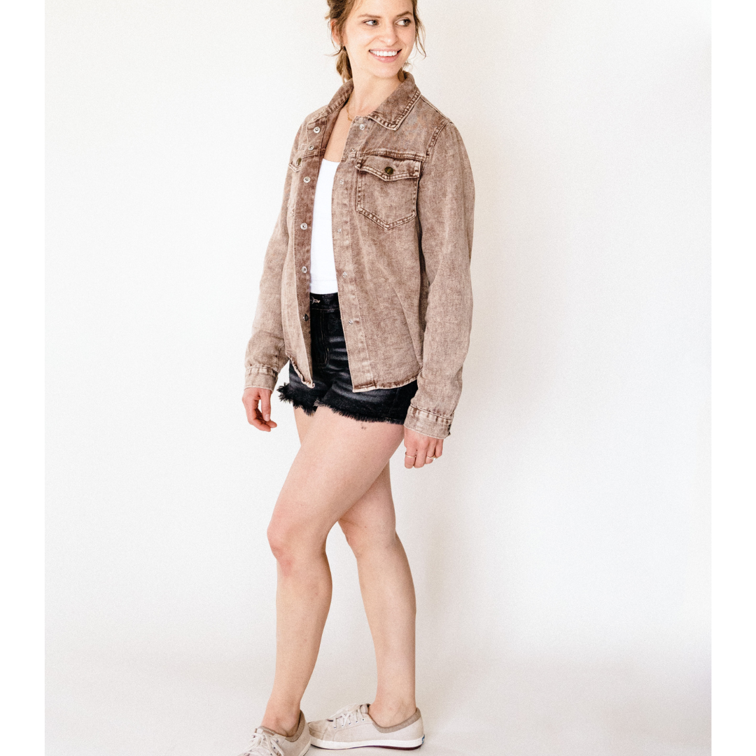 Brown Denim Jacket - Women's