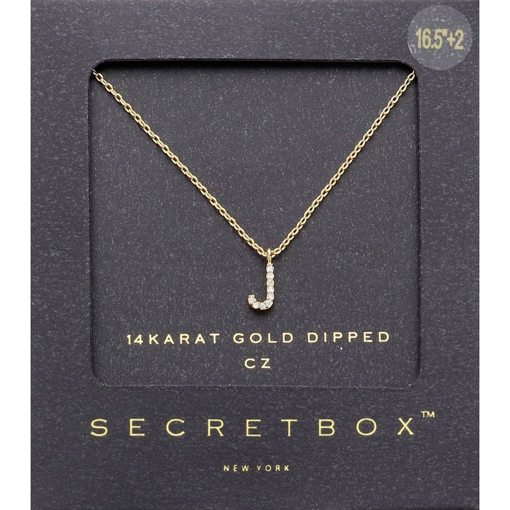 14K Gold Dipped CZ Initial Monogram Pendant
