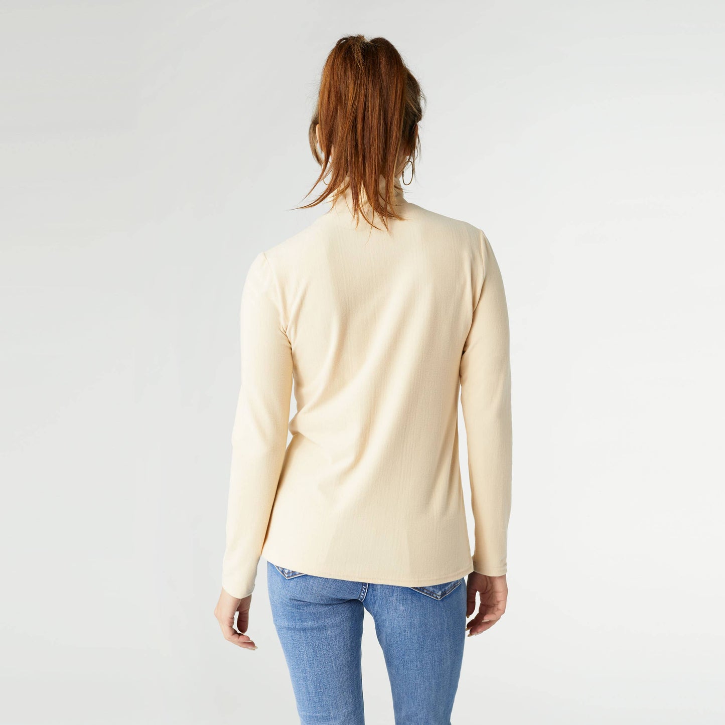 Hazel Long Sleeve Ribbed Mock Neck Top