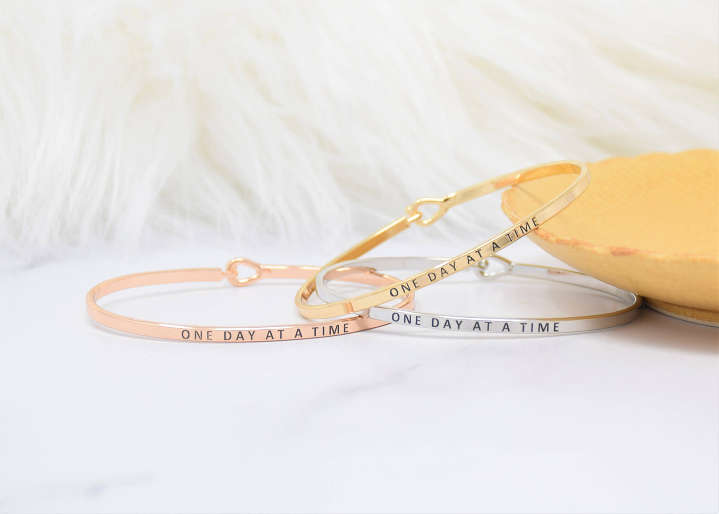 ONE DAY AT A TIME | Dainty Inspired Message Engraved Simple