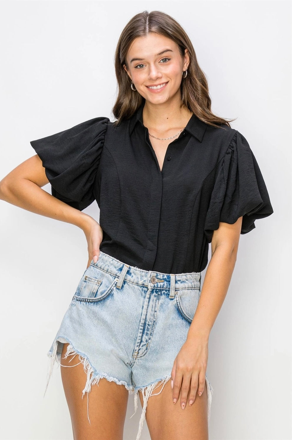 BALLOON SLEEVE BLOUSE