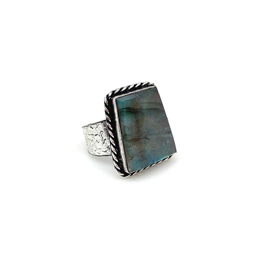 Kashi Semiprecious Large Stone Ring - Labradorite