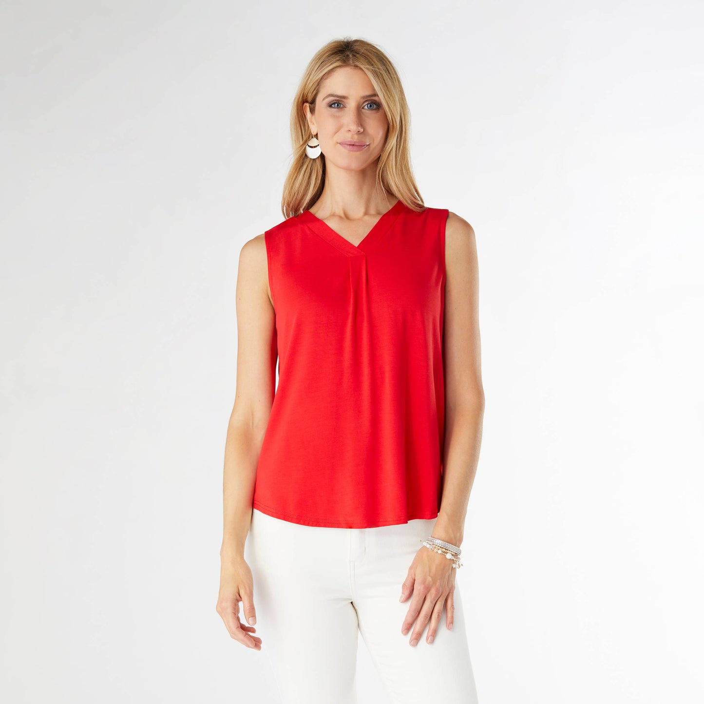 Erin Pleat Back V-Neck Tank