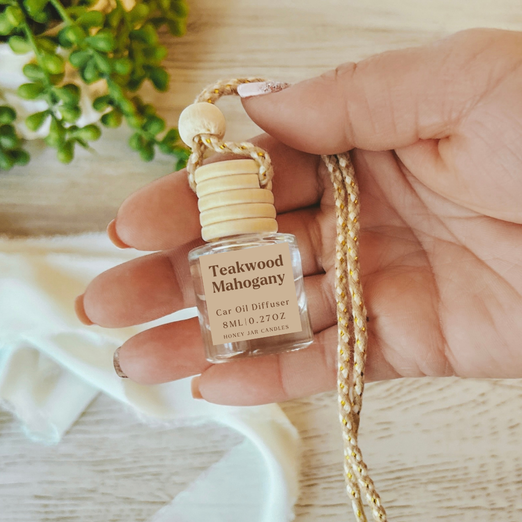 Hanging Car Diffusers | Teakwood Mahogany | Made in USA