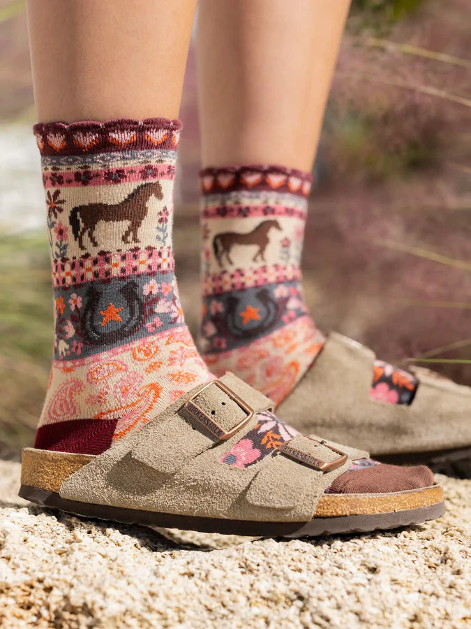 Natural Life Boxed Boho Sock Set, Set of 3-Horse
