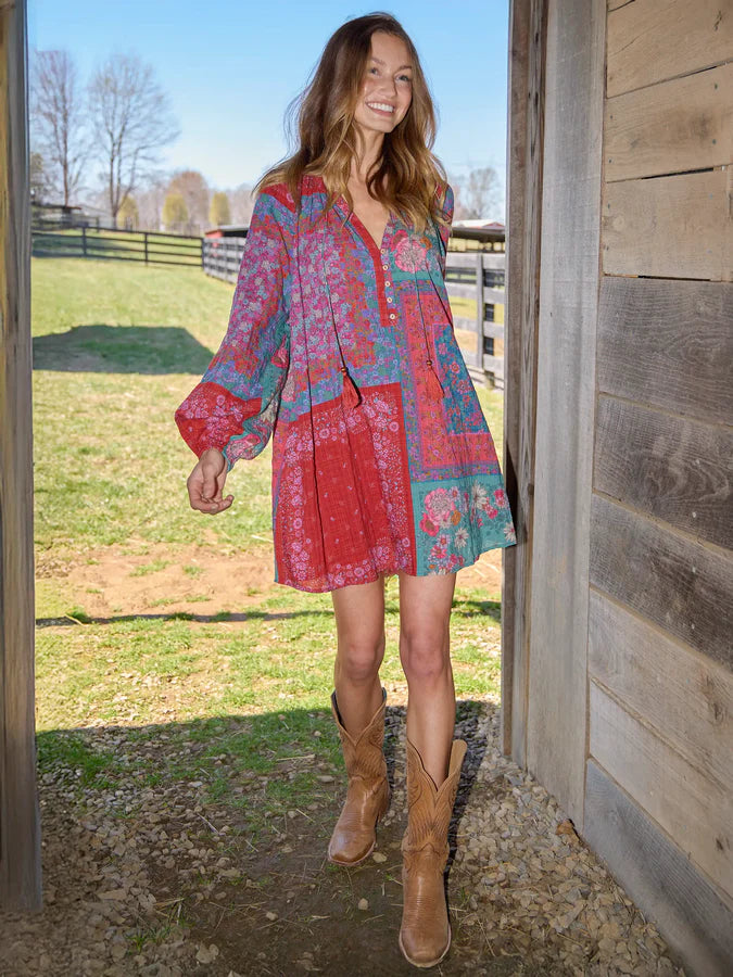 Natural Life Camille Mini Dress-Jewel Positano Scarf