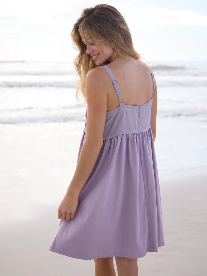 Natural Life Patti Embroidered Mini Dress-Lavender