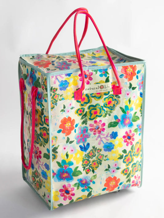 Natural Life Rolling Tote Bag-Floral Garden