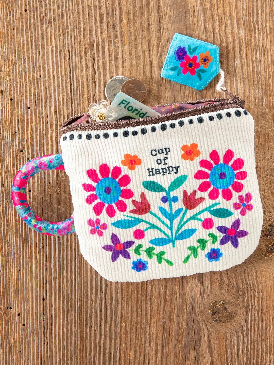 Natural Life Cup of Happy Zippered Pouch