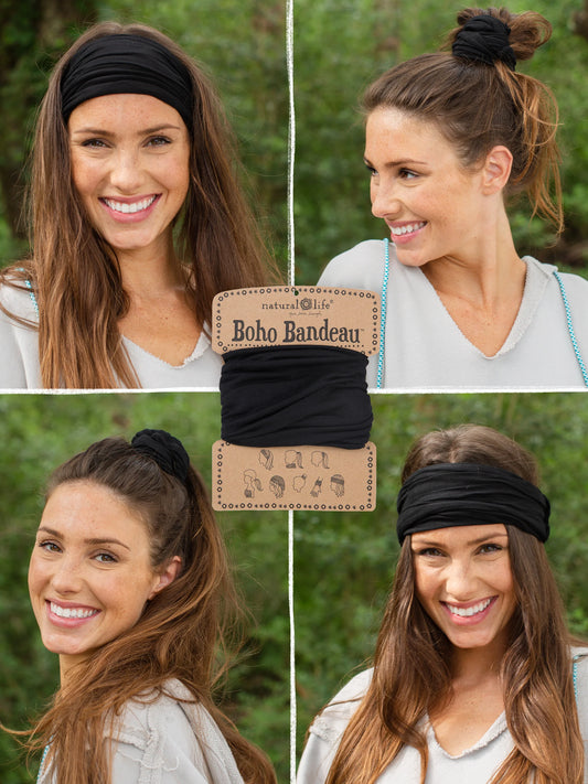 Natural Life Full Boho Bandeau® Headband - Black