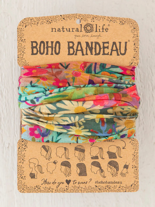 Natural Life Full Boho Bandeau® Headband - Wildflower Border