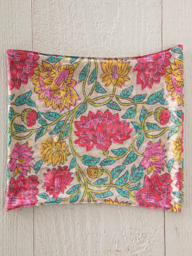 Natural Life Velvet Boho Bandeau Headband-Multicolored Lush Zinnias