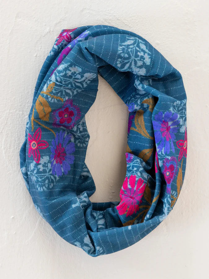 Natural Life Full Boho Bandeau® Headband-Block Stamp Indigo