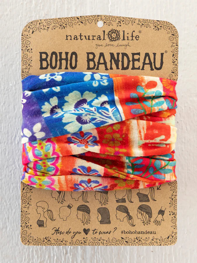 Natural Life Full Boho Bandeau® Headband-American Flag