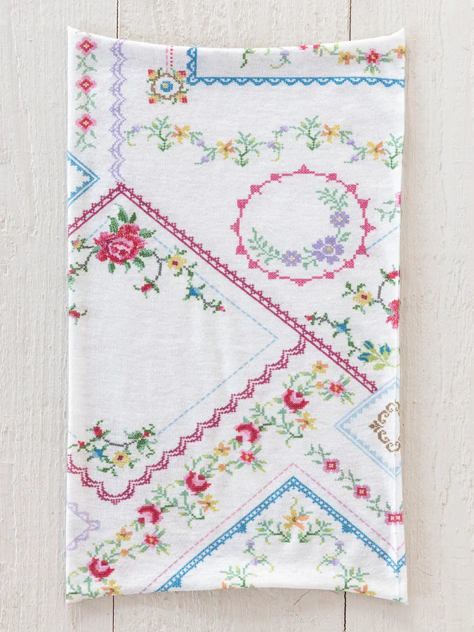 Natural Life Full Boho Bandeau® Headband-Heirloom Cross Stitch Ivory
