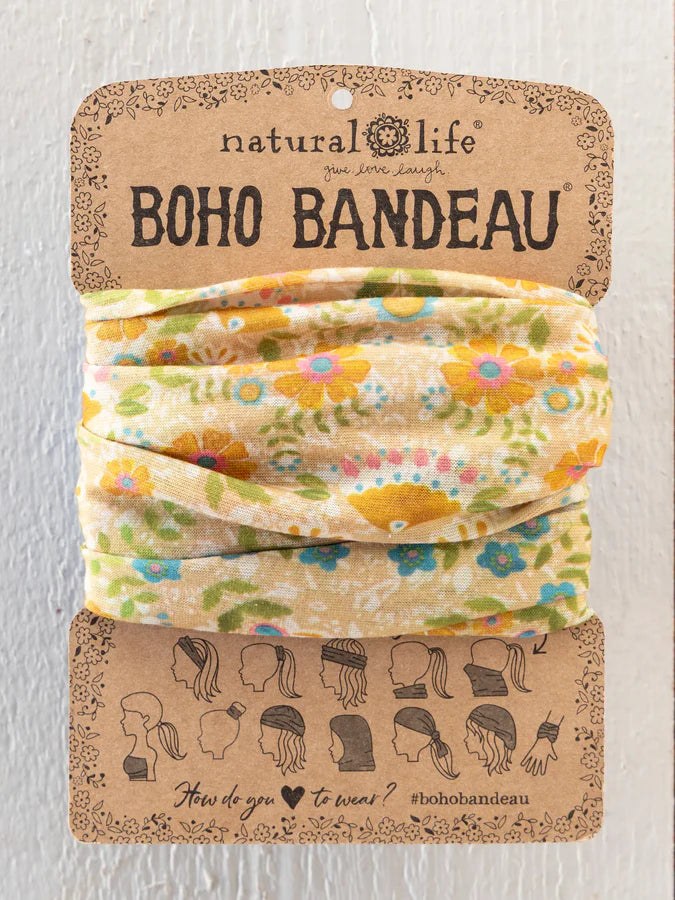 Natural Life Full Boho Bandeau® Headband- Taupe Mandala