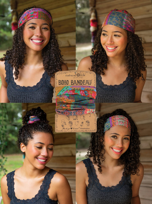 Natural Life Full Boho Bandeau® Headband - Multi Patchwork