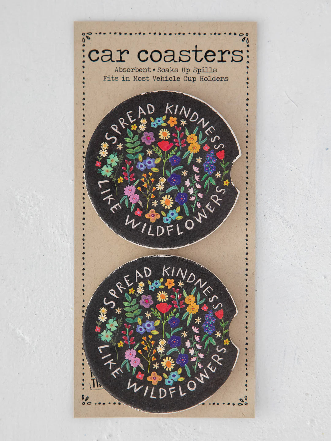 Natural Life Car Coasters, Set of 2-Spread Kindness