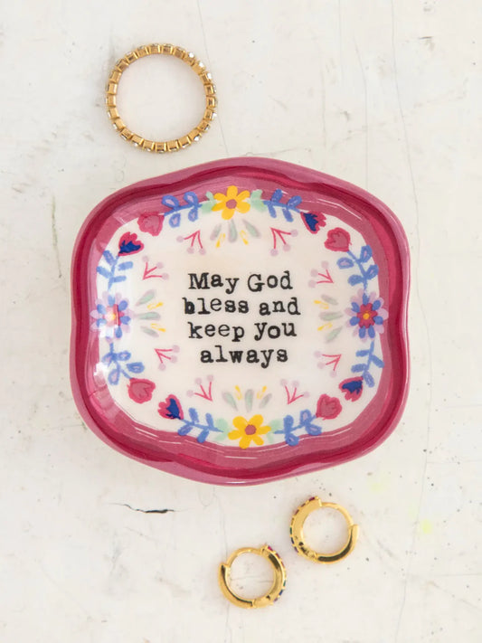 Natural Life Artisan Trinket Dish- God Bless