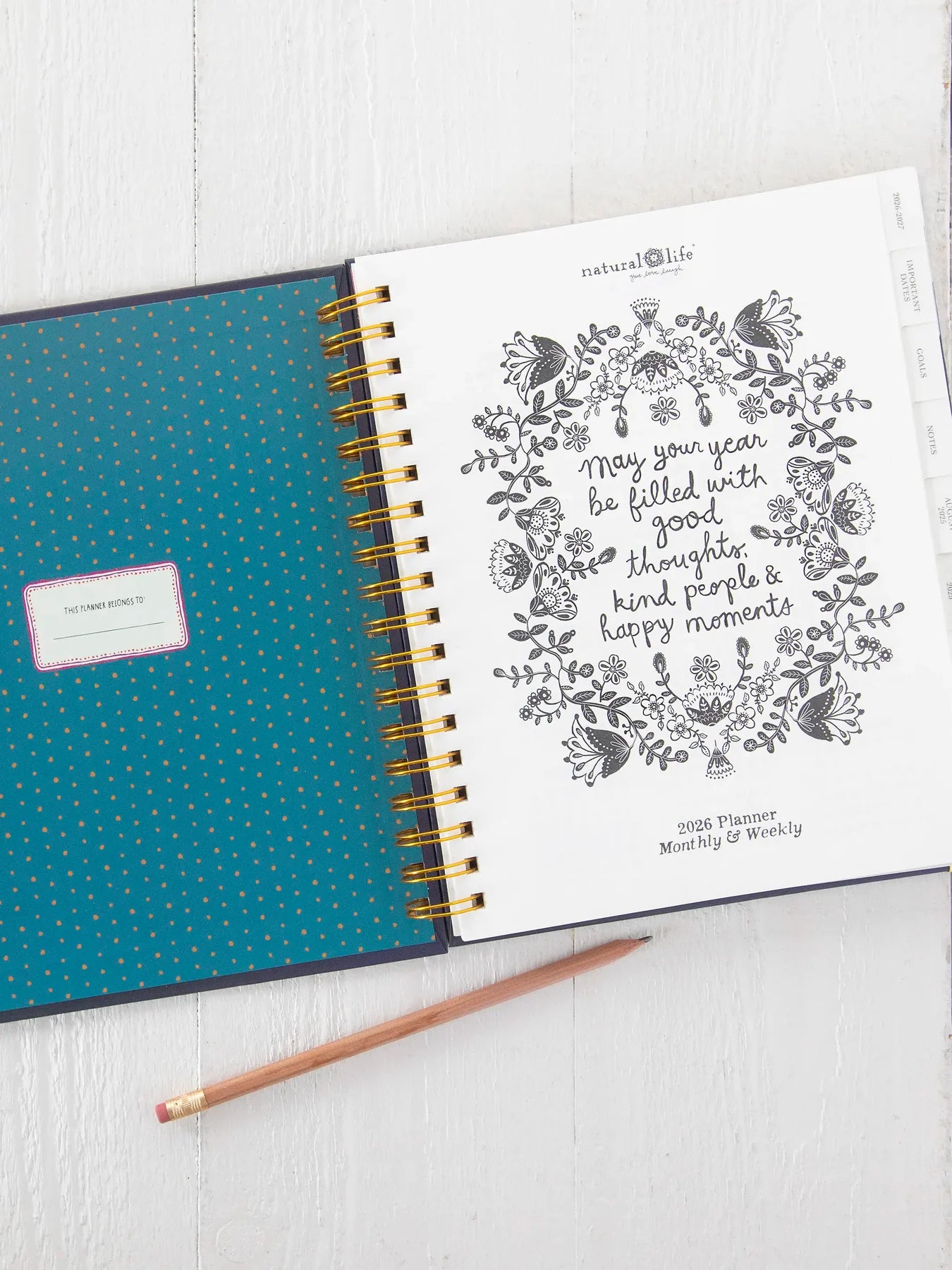 Natural Life 2025-26 17 Month Planner-Water Your Dreams