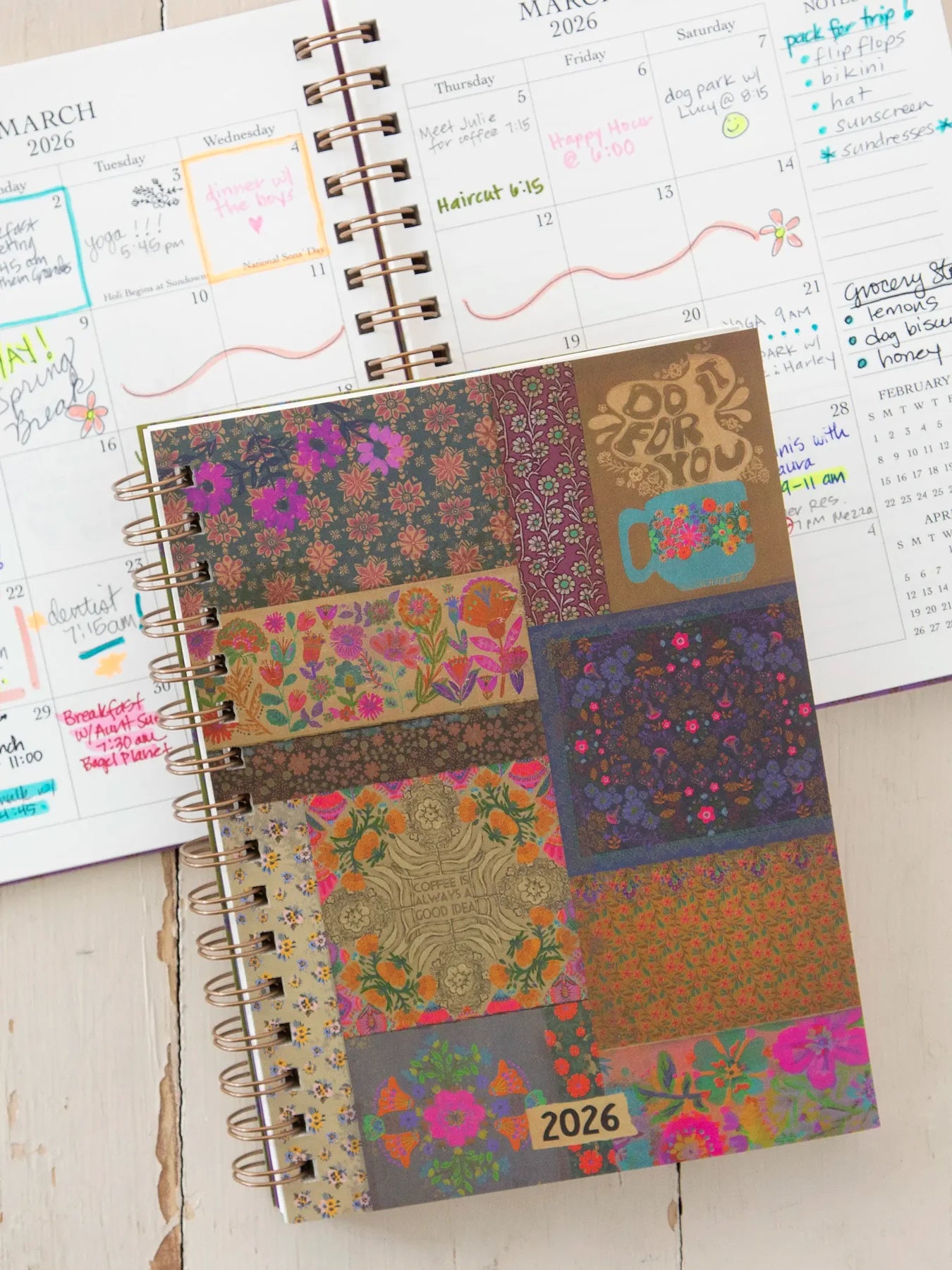 Natural Life 2026 12 Month Planner-Coffee